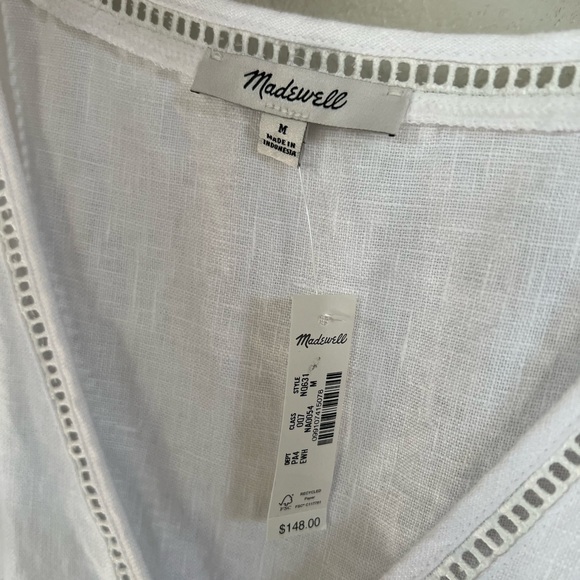 NWT Madewell Cassie Button-Front Midi Dress in Linen - S/M - Picture 7 of 12